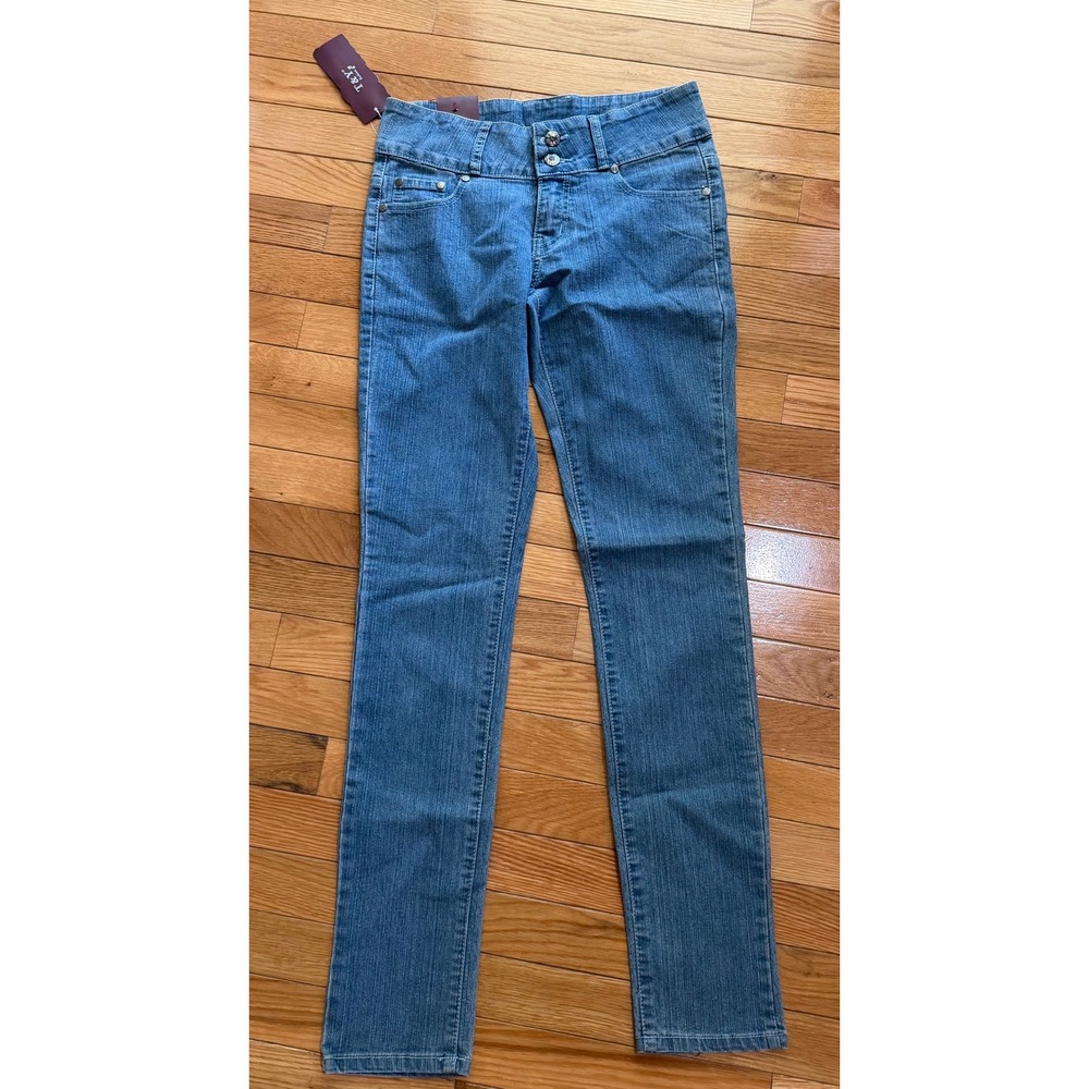 T&Y Fashion Women Light Blue Sequin Wing High Waist Straight Leg Jeans 1875# 5/6